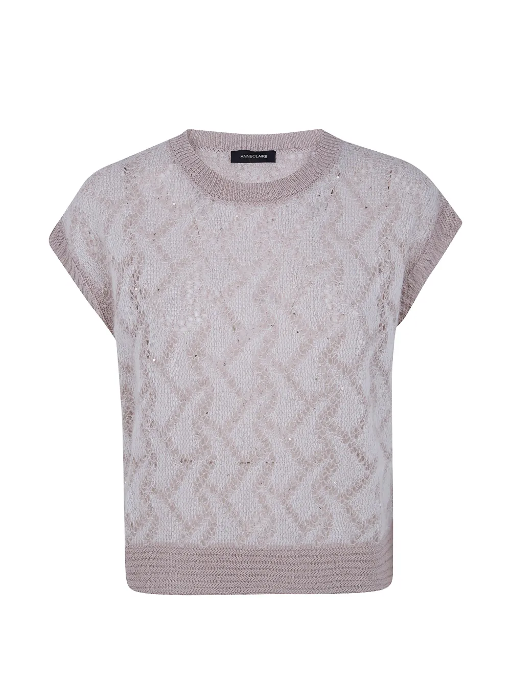 anne claire sequin-embellishment knitted vest - Bianco