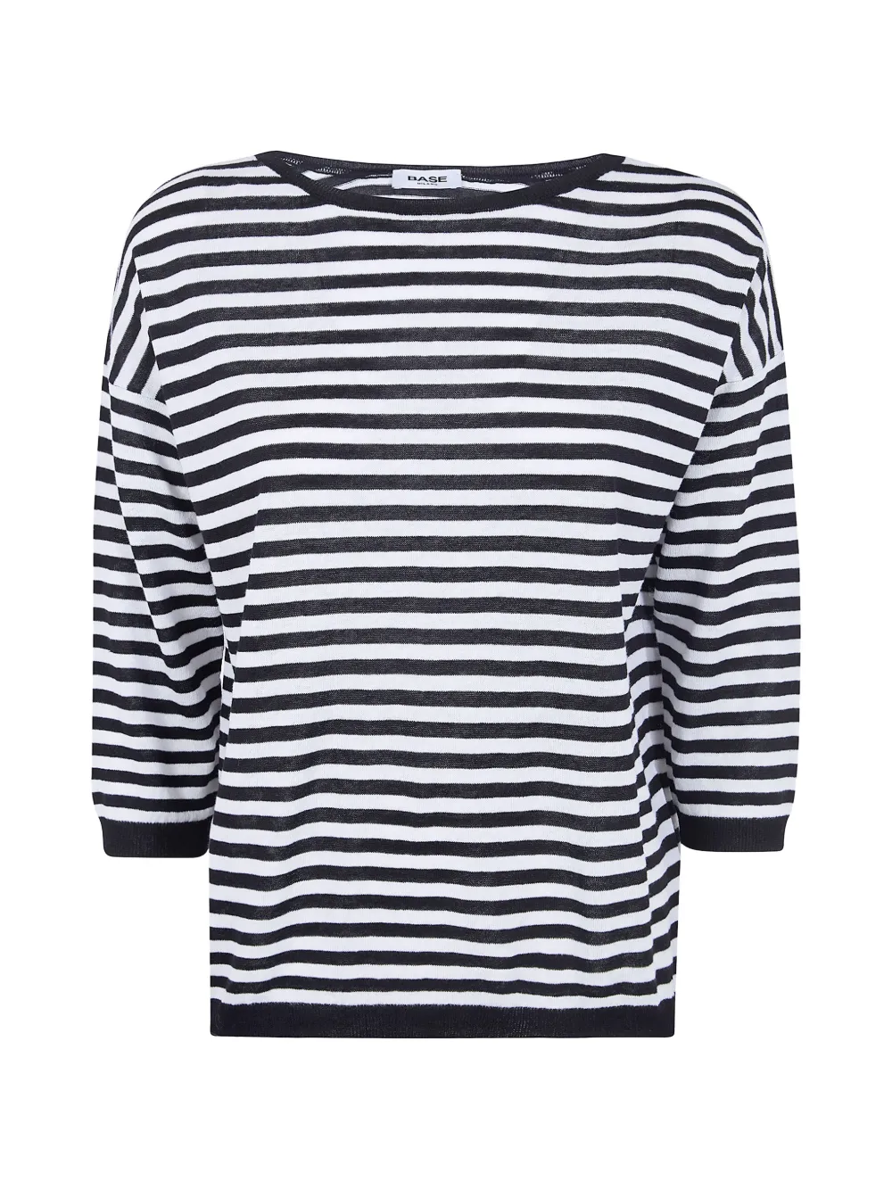 base striped sweater - Nero