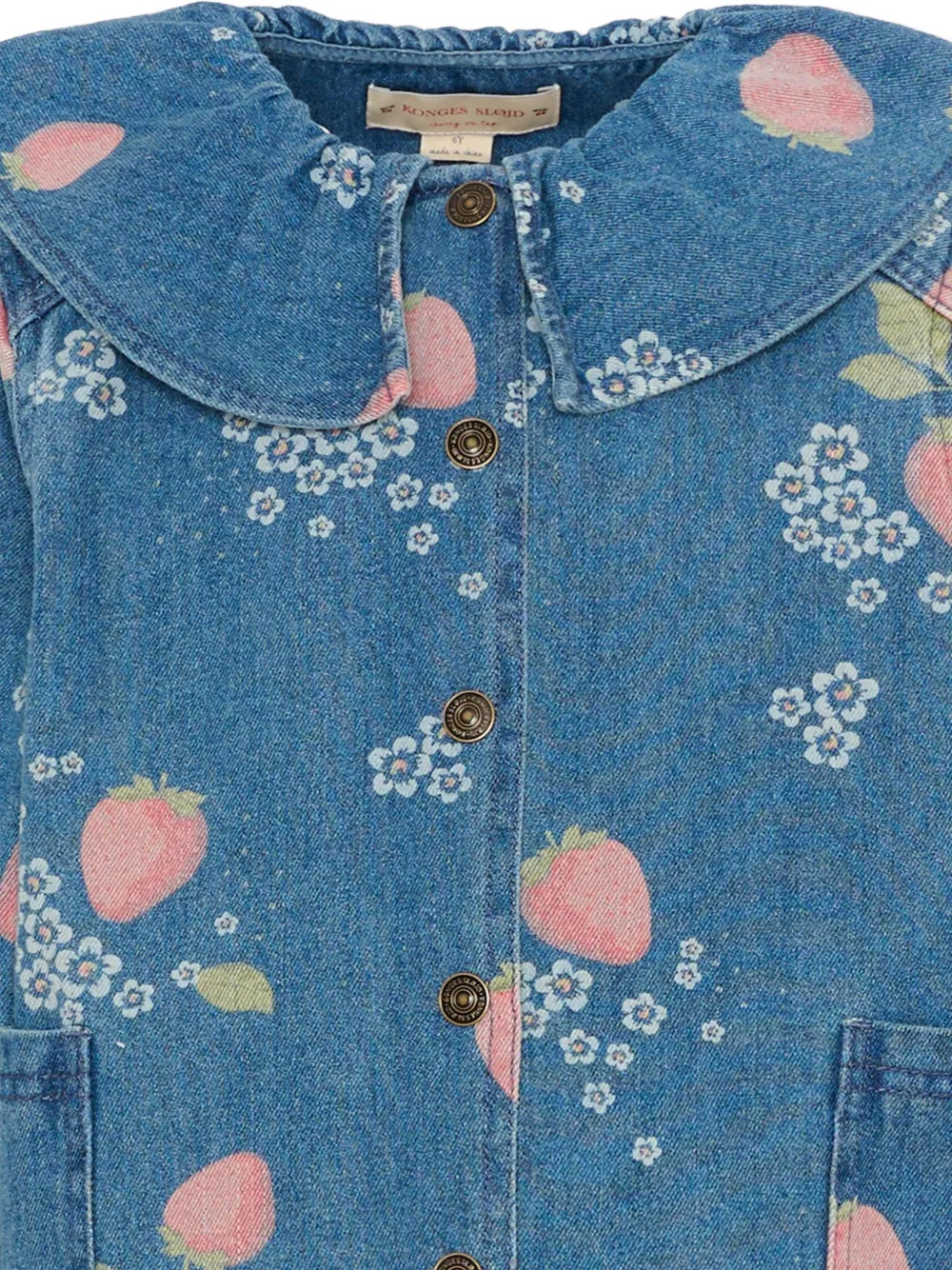Strawberry Print Collared Jacket