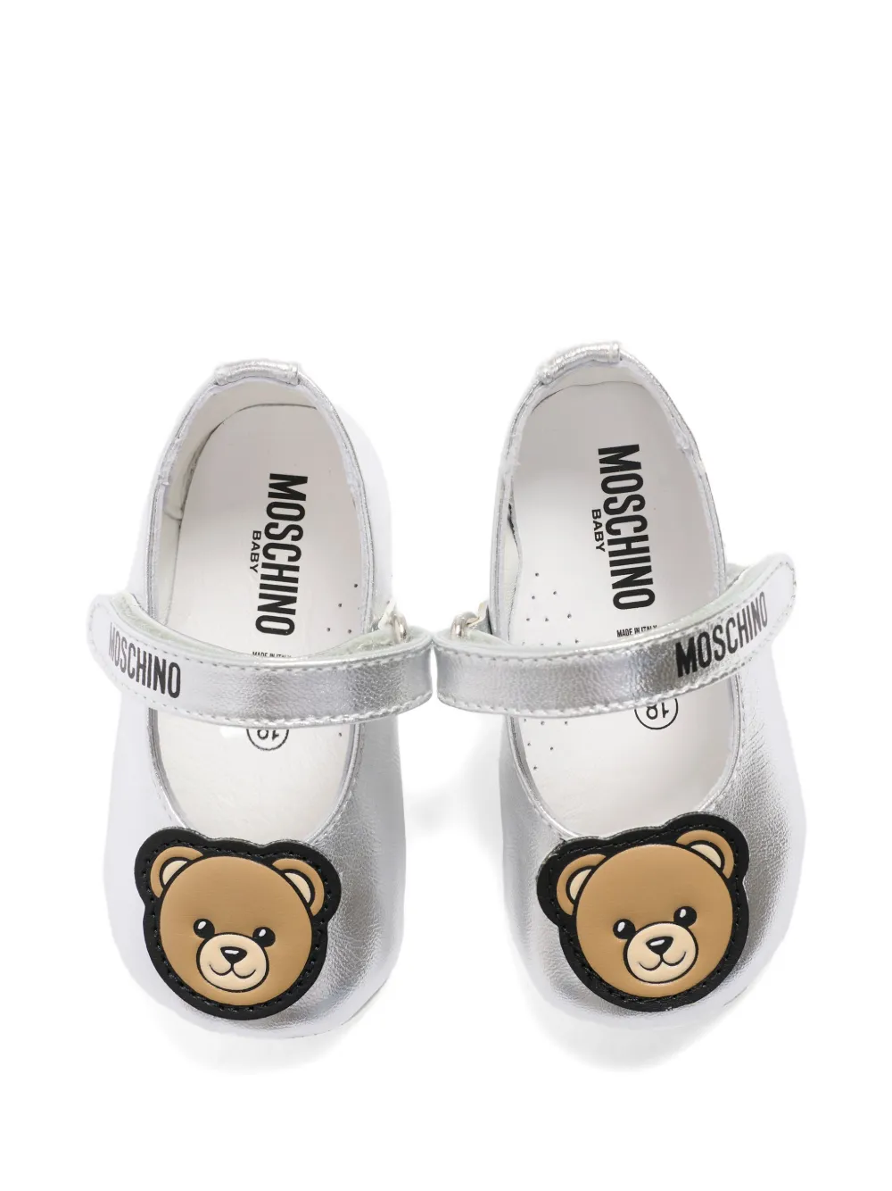 Moschino Kids Ballerina's met Teddy-bandje Zilver