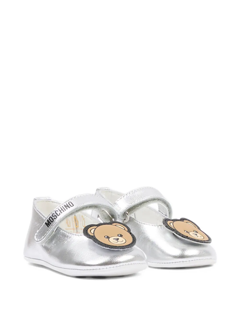 Moschino Kids Ballerina's met Teddy-bandje Zilver
