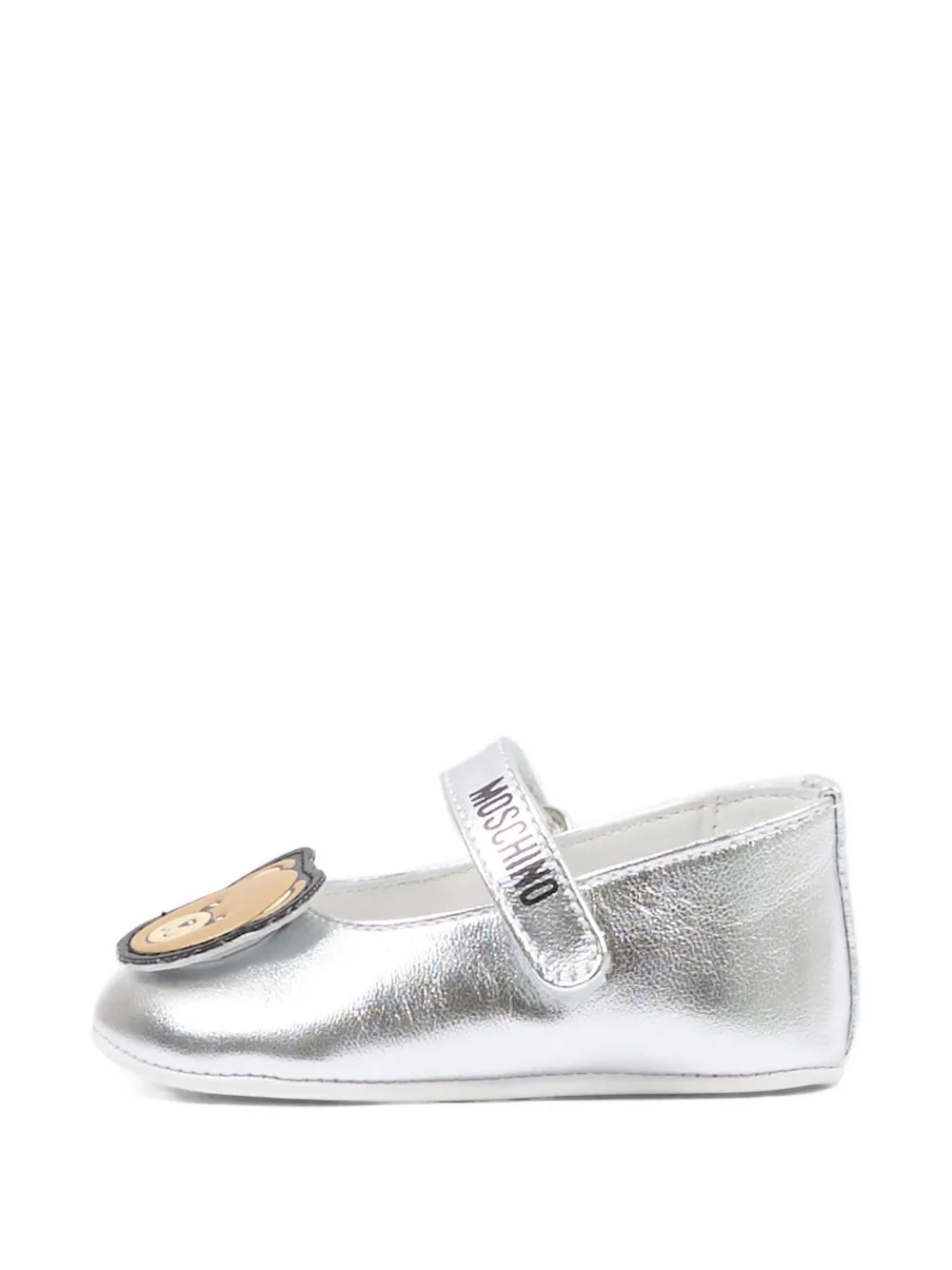 Moschino Kids Ballerina's met Teddy-bandje Zilver