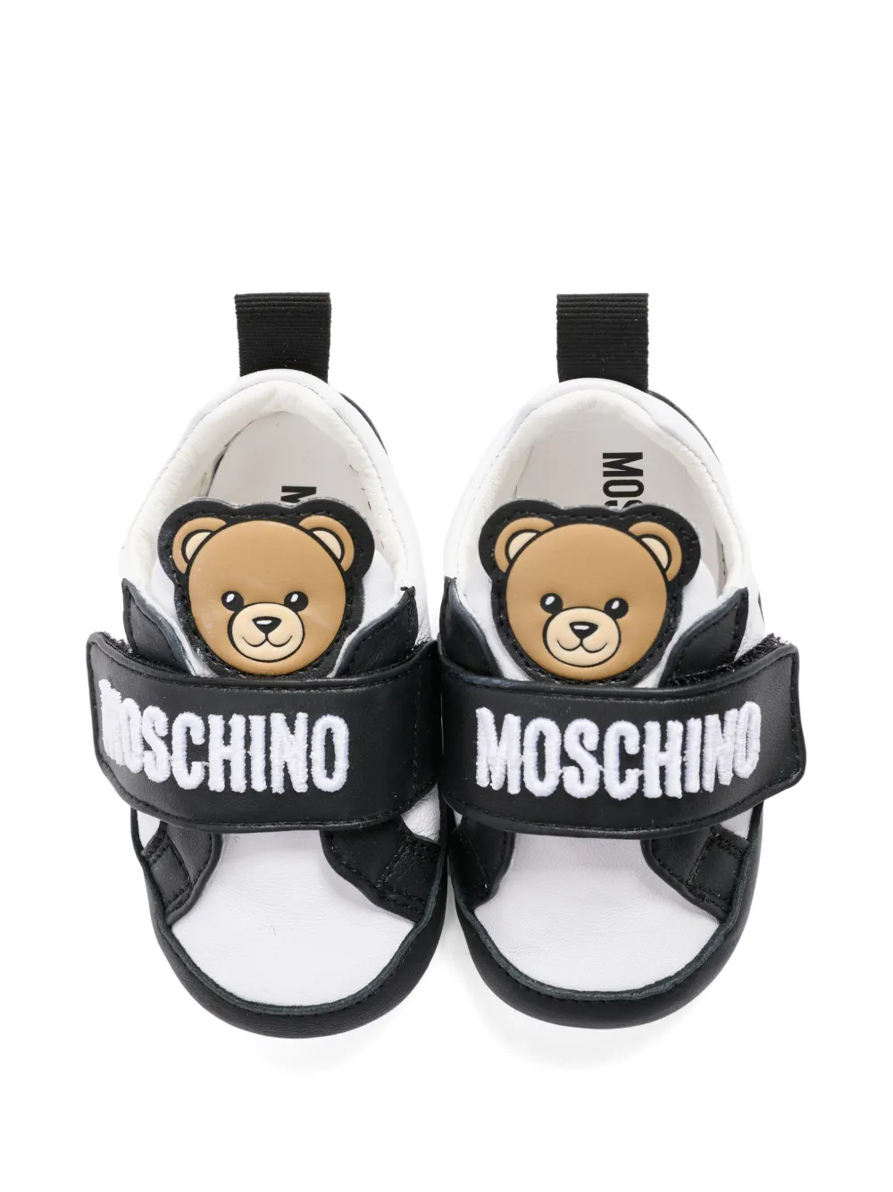 Moschino Kids Teddy-appliqué pre-walkers Wit