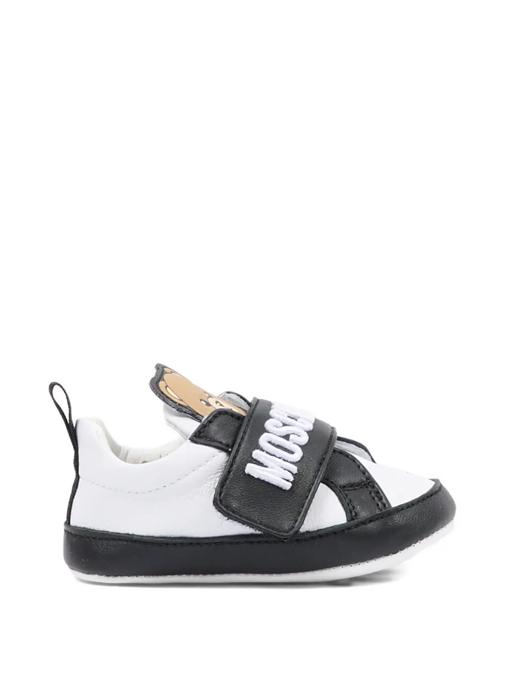 Moschino Kids Teddy-appliqué pre-walkers Wit