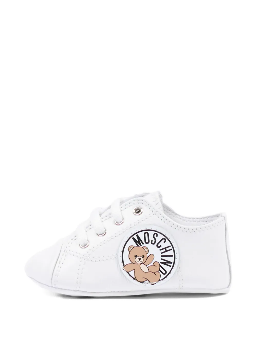 Moschino Kids logo-appliqué pre-walkers Wit
