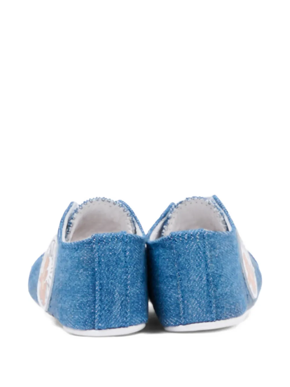 Moschino Kids logo-appliqué pre-walkers Blauw