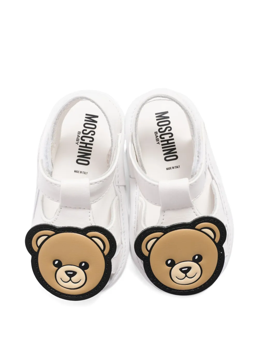 Moschino Kids Sandalen met teddybeer-applicatie Wit