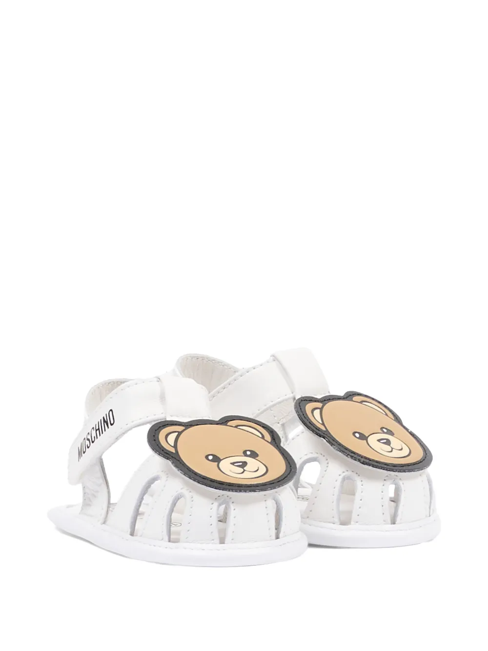 Moschino Kids Sandalen met teddybeer-applicatie Wit