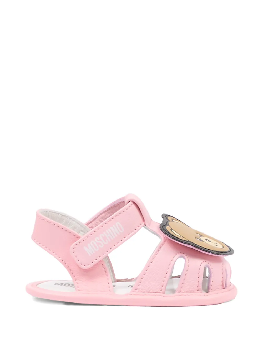 Moschino Kids logo-appliqué sandals Roze