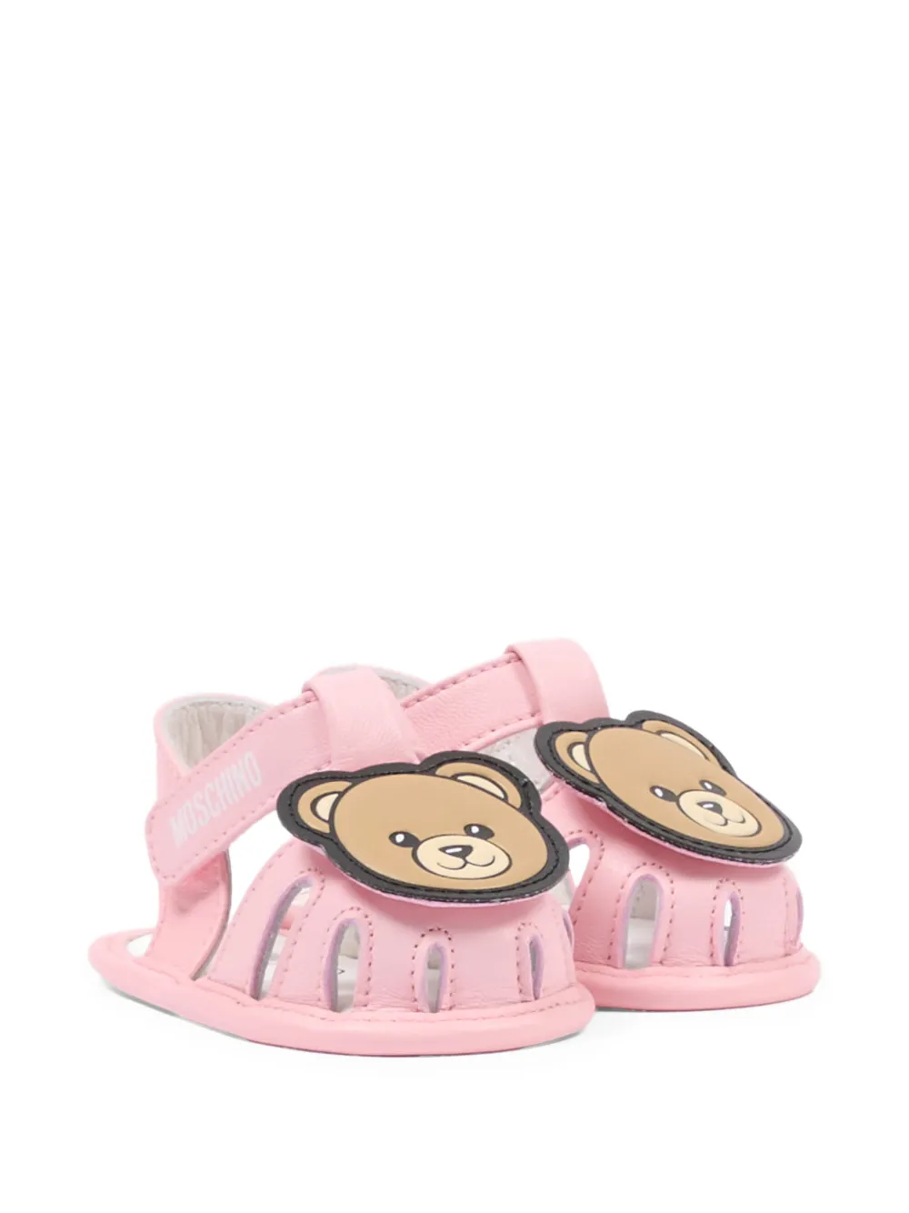 Moschino Kids logo-appliqué sandals Roze