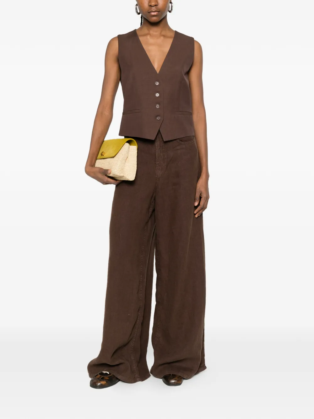 Button V-Neck Gilet