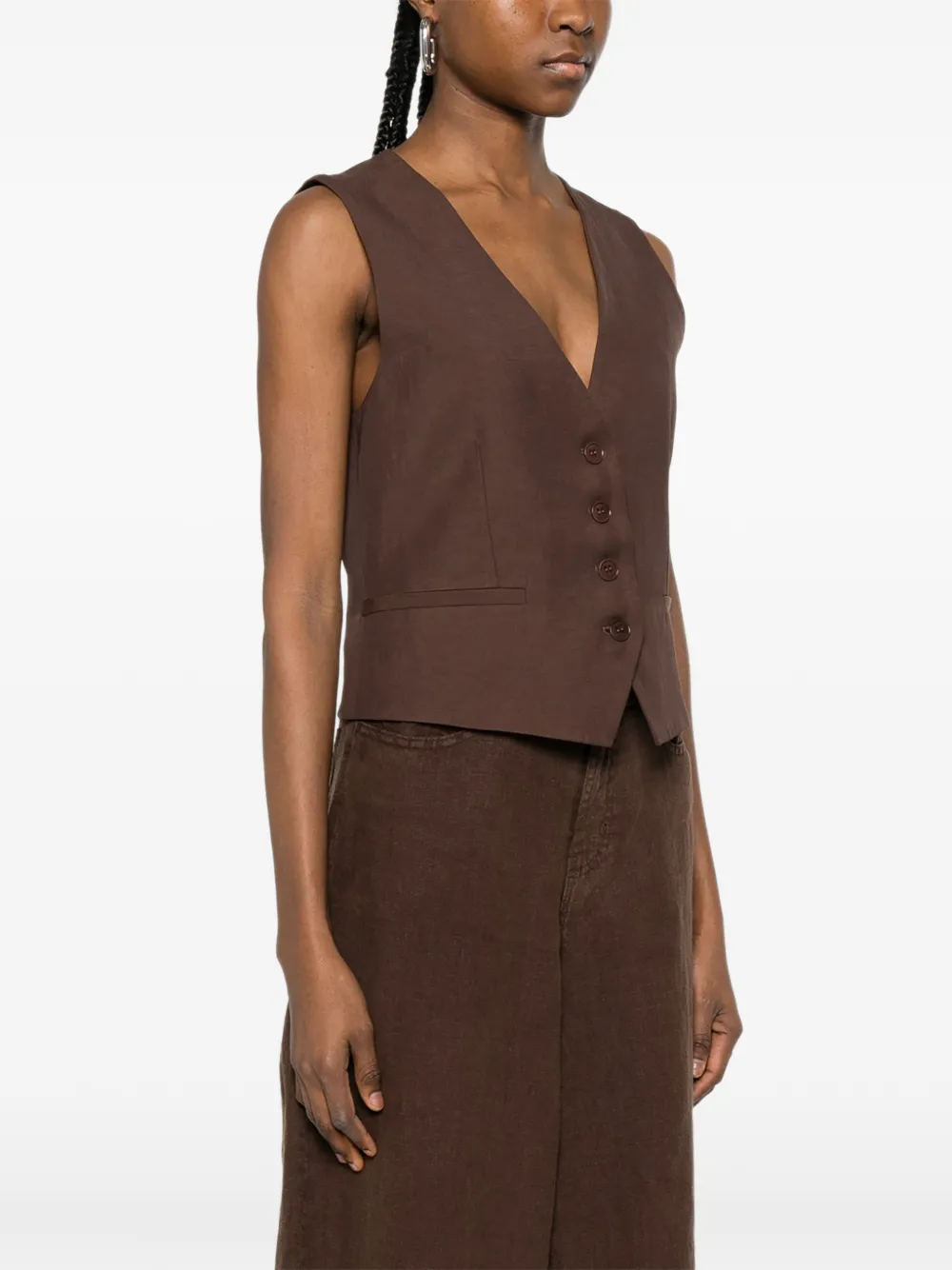 Button V-Neck Gilet
