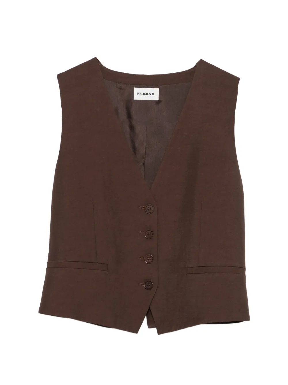 P.A.R.O.S.H. button V-neck gilet - Marrone