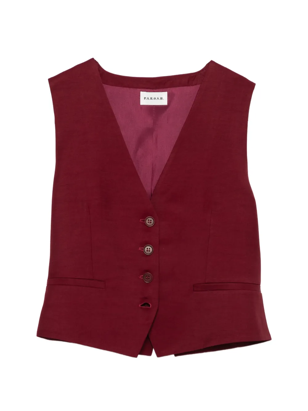 P.A.R.O.S.H. button V-neck gilet - Rosso