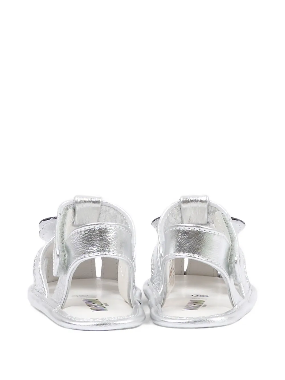 Moschino Kids bear-appliqué sandals Zilver