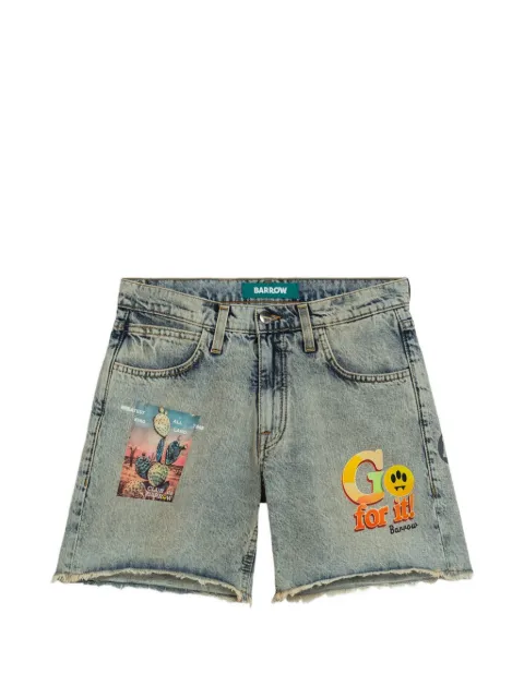 BARROW graphic frayed shorts