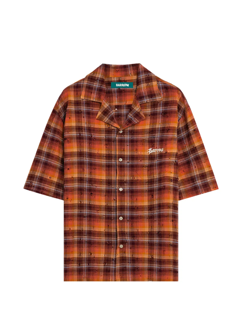 BARROW Camicia con motivo tartan - Arancione