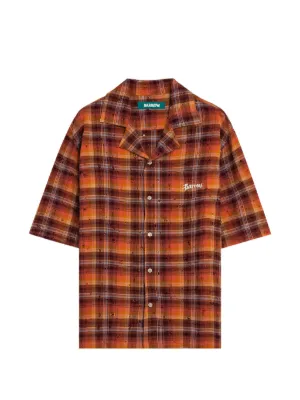A BATHING APE® チェック シャツ | オレンジ | FARFETCH JP