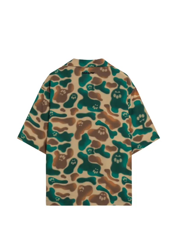 SHARE SPIRIT 泥染め ミリタリーシャツJKT 茶 コットンラミー BARROW Camouflage Pocket Shirt | Neutrals | FARFETCH