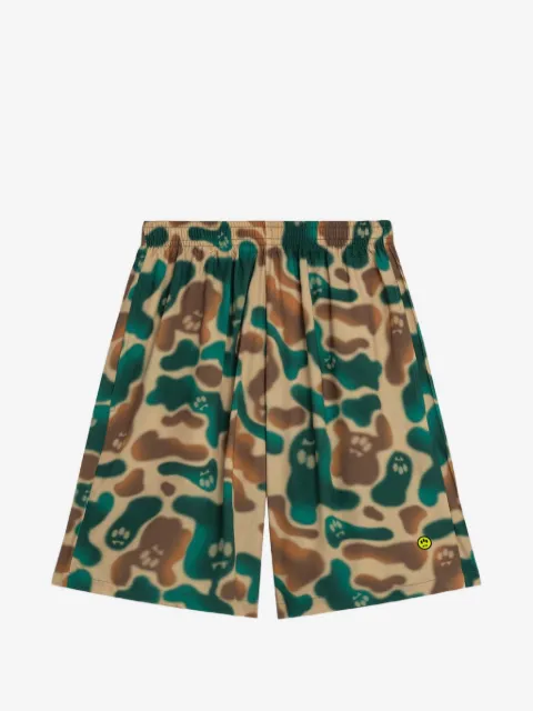 BARROW shorts con estampado militar y cordones en la pretina