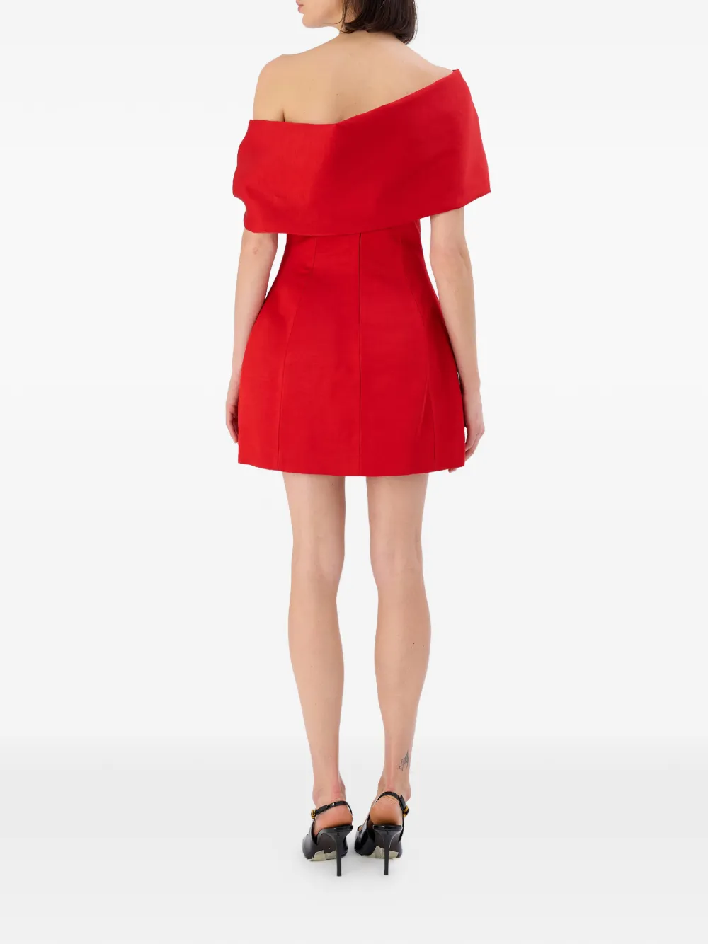 OCCLEUS Caroline asymmetrische mini-jurk met ruches Rood