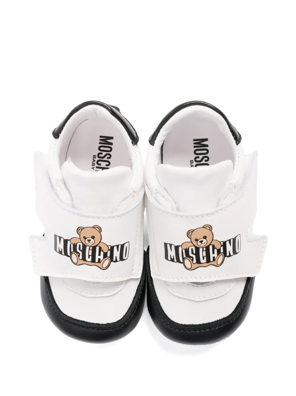 Moschino Kids logo-print pre-walkers Wit