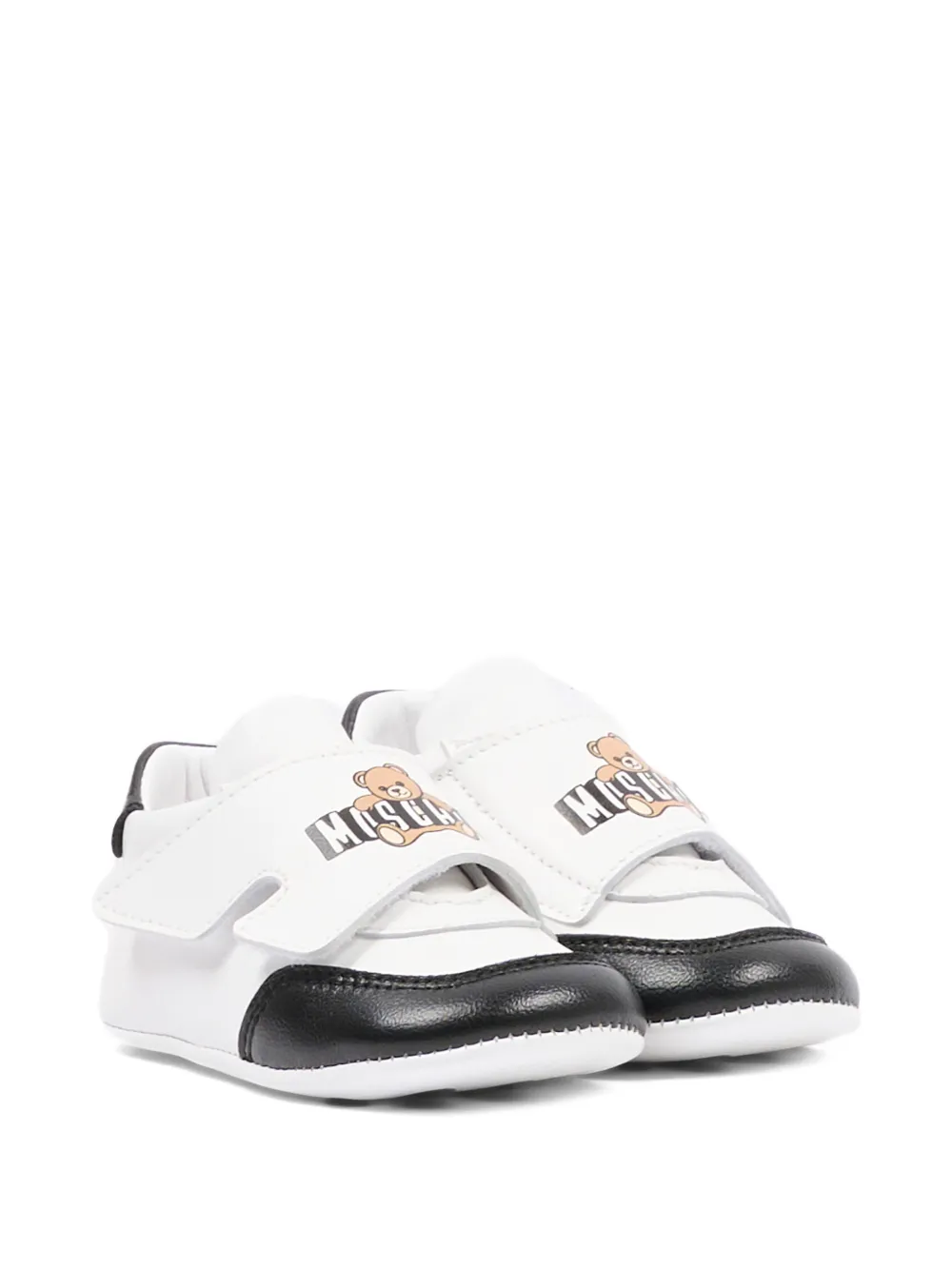 Moschino Kids logo-print pre-walkers Wit