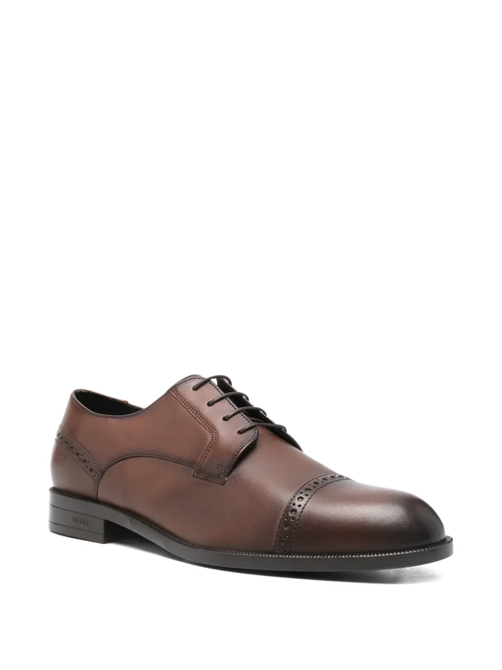 BOSS Brogue leren Oxford schoenen Bruin
