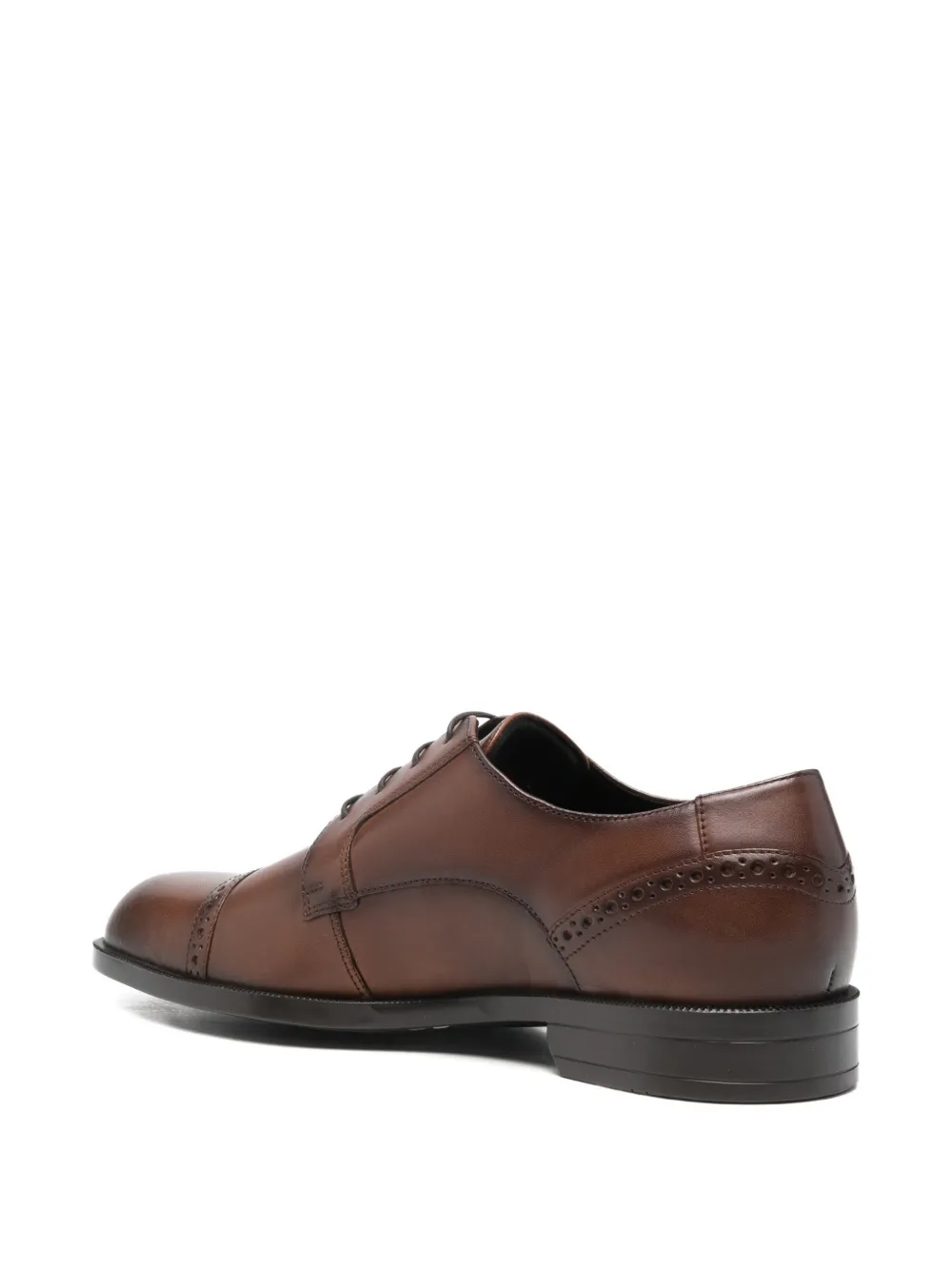 BOSS Brogue leren Oxford schoenen Bruin