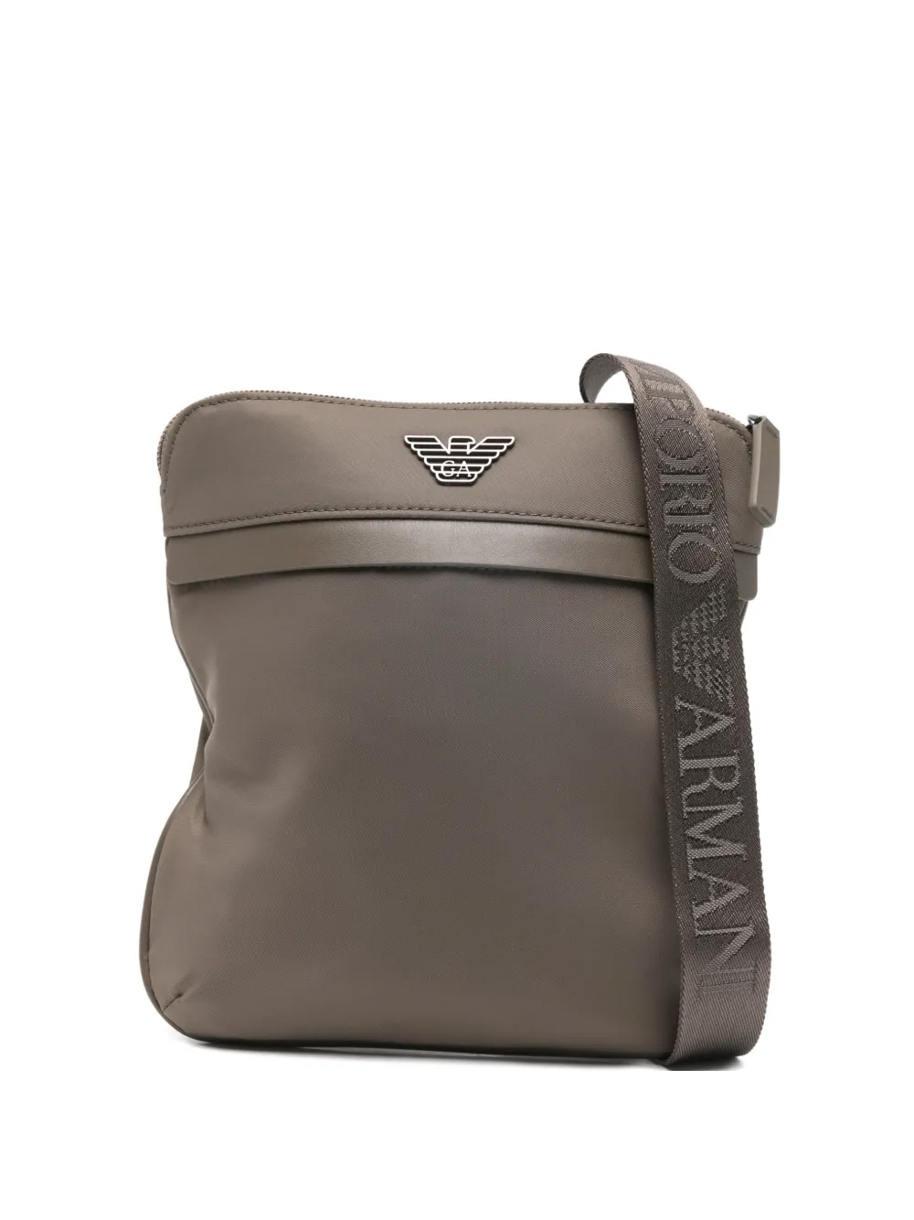 Emporio Armani logo-strap messenger bag - Marrone