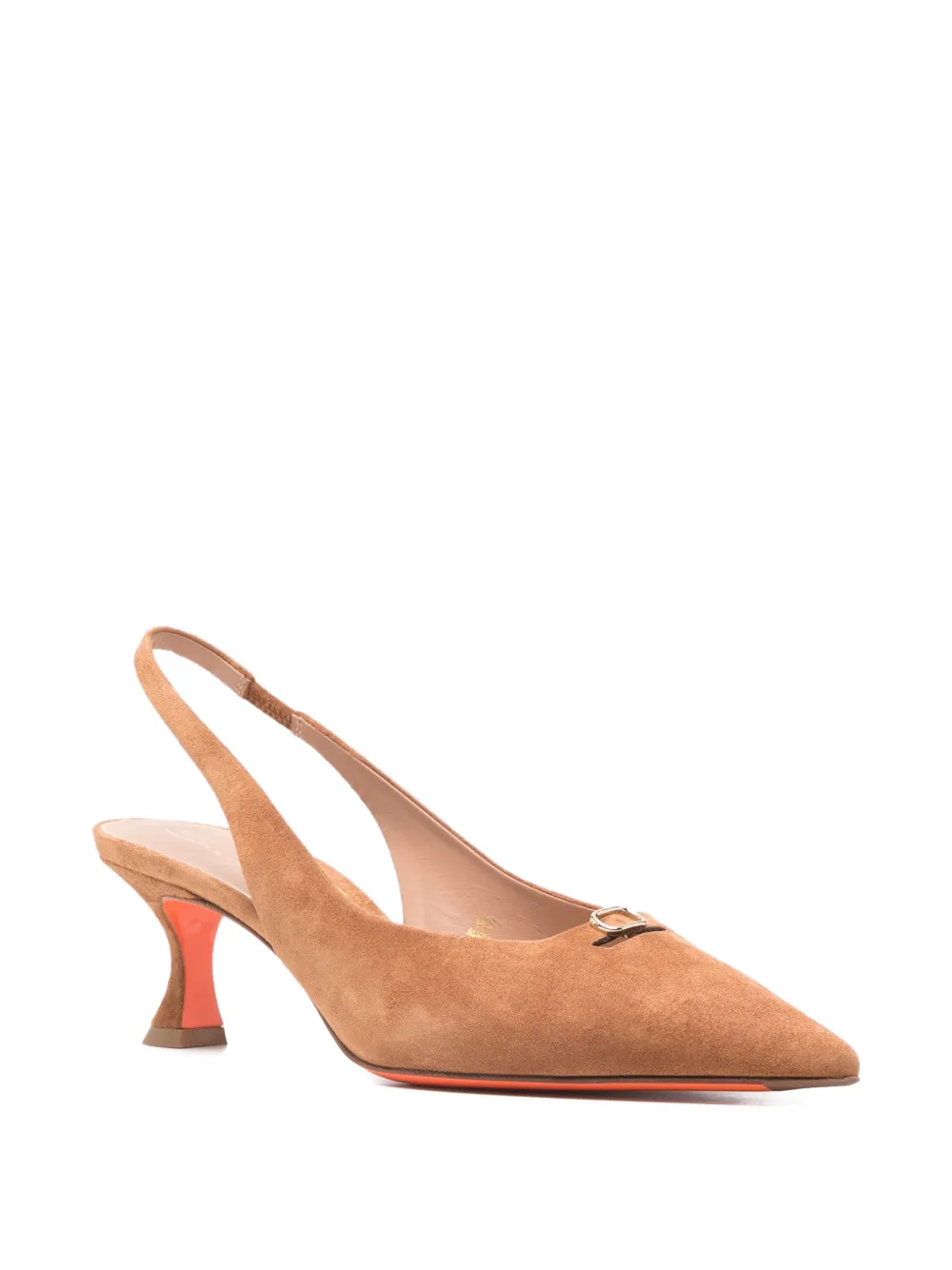 Santoni Suède slingback pumps Beige