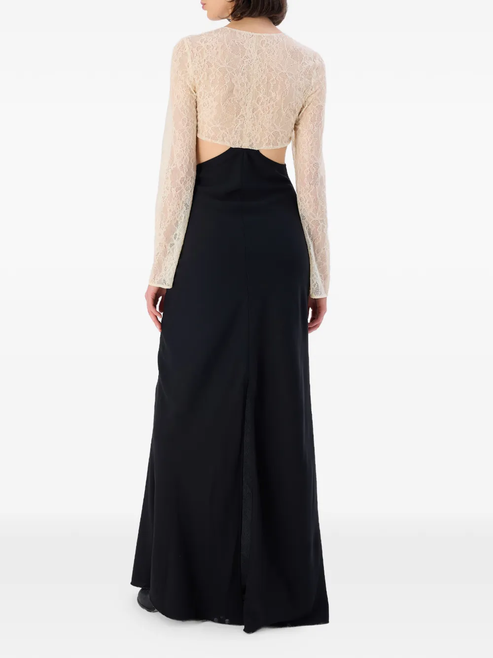 OCCLEUS Renee maxi-jurk met striksluiting Zwart