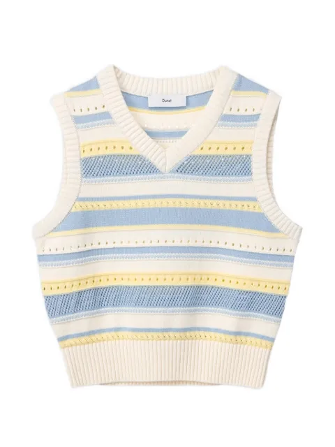 DUNST striped V-neck knitted vest