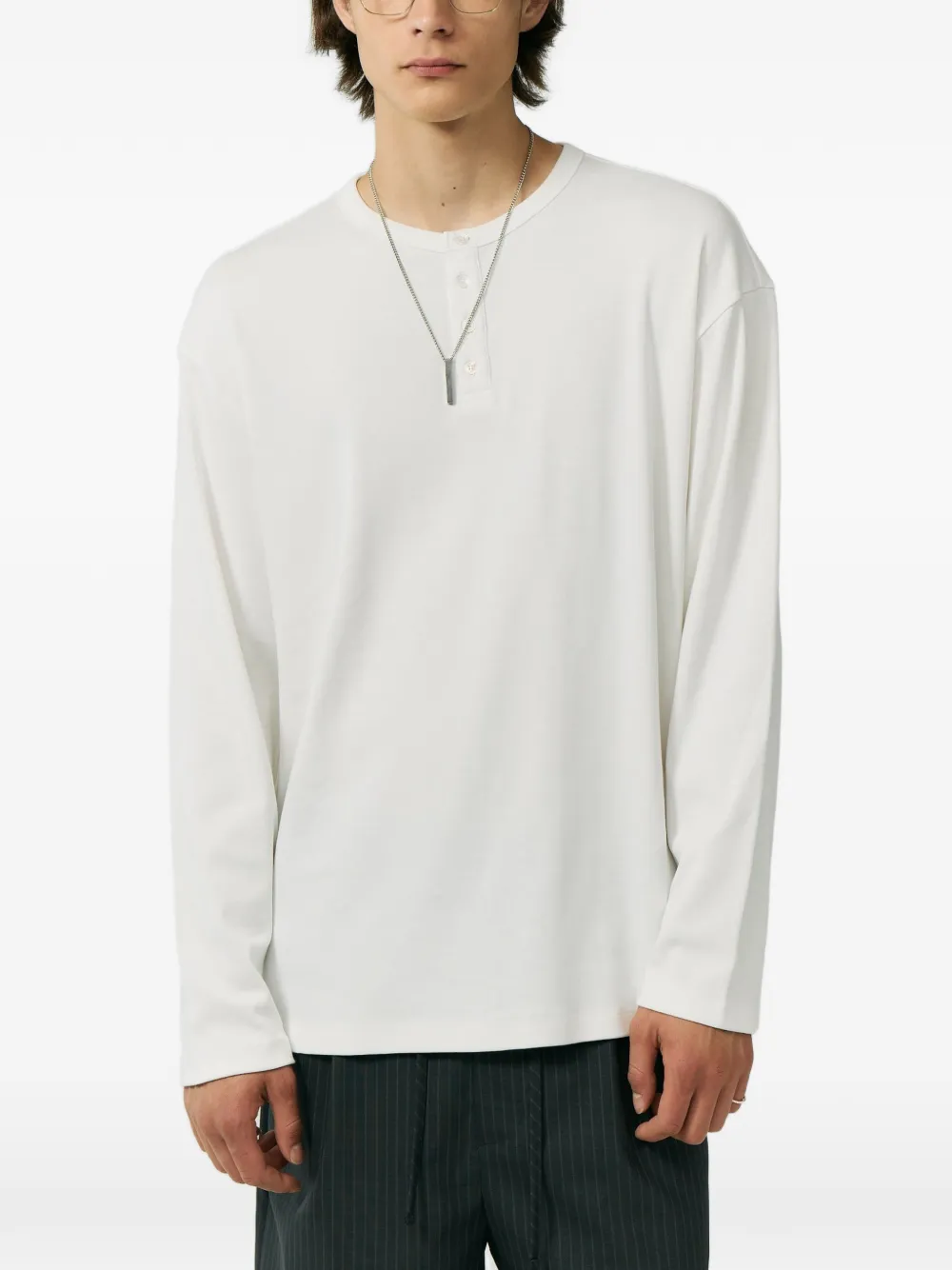  Dunst Buttoned Long-sleeve T-shirt - White 