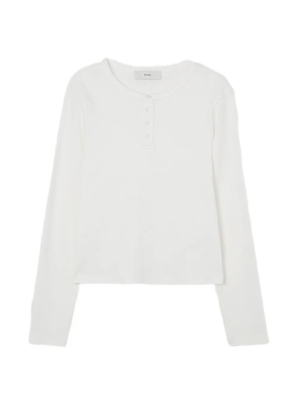 DUNST buttoned long-sleeve T-shirt - Bianco