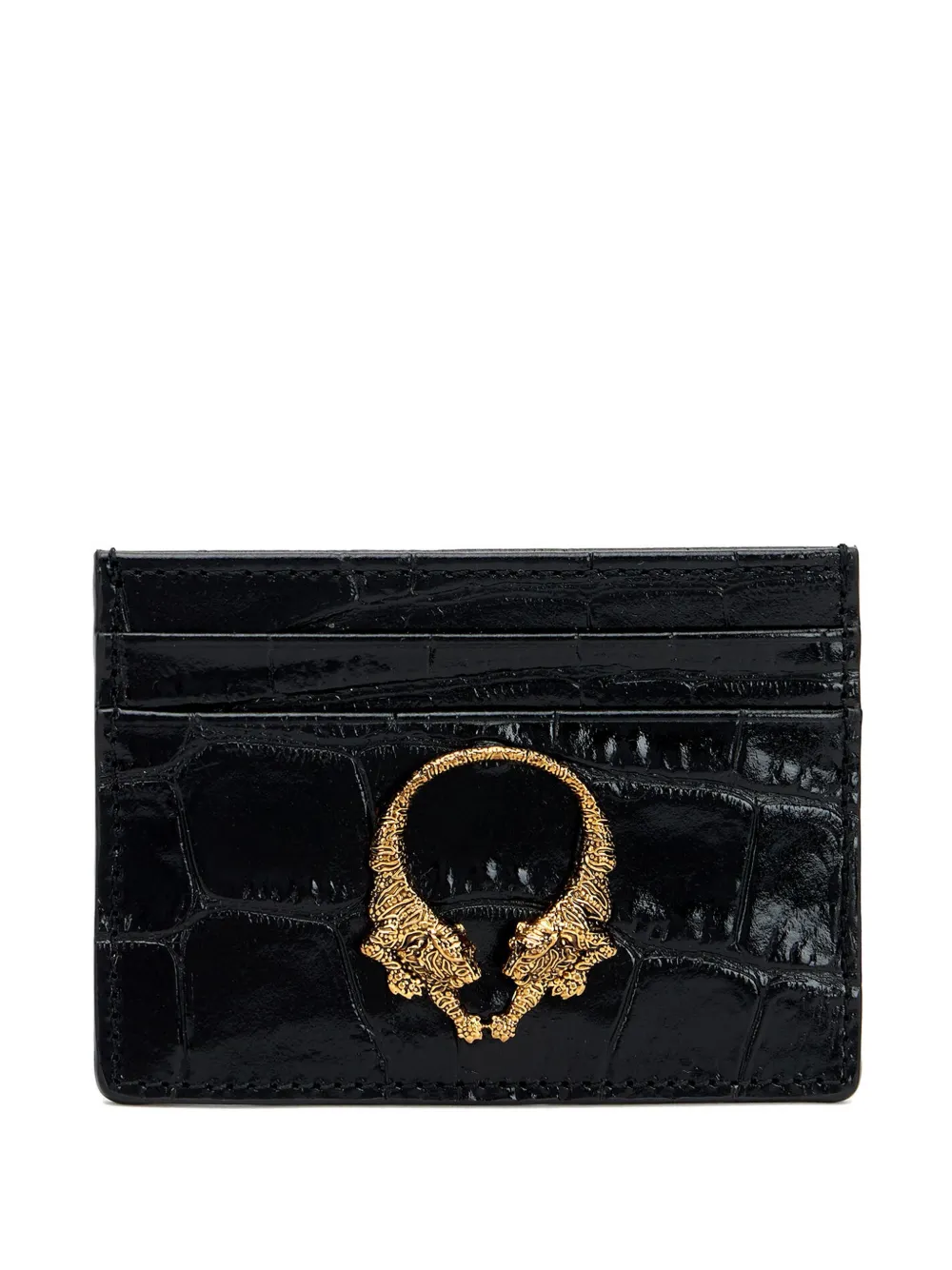 Roberto Cavalli embossed-logo card holder - Nero