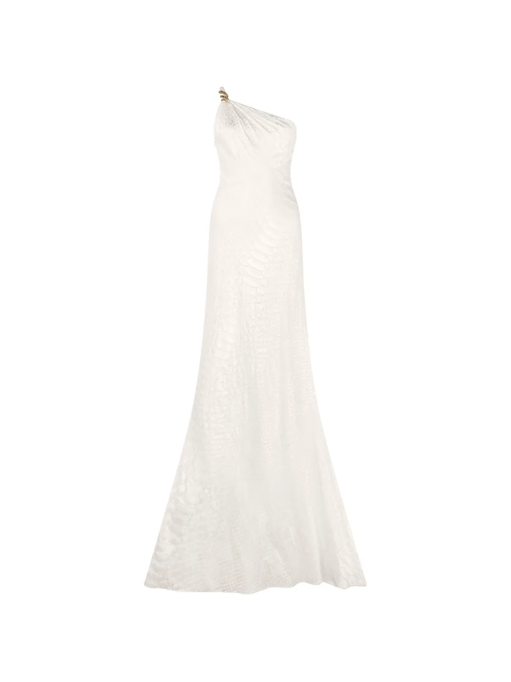 Roberto Cavalli one-shoulder print maxi dress - Toni neutri