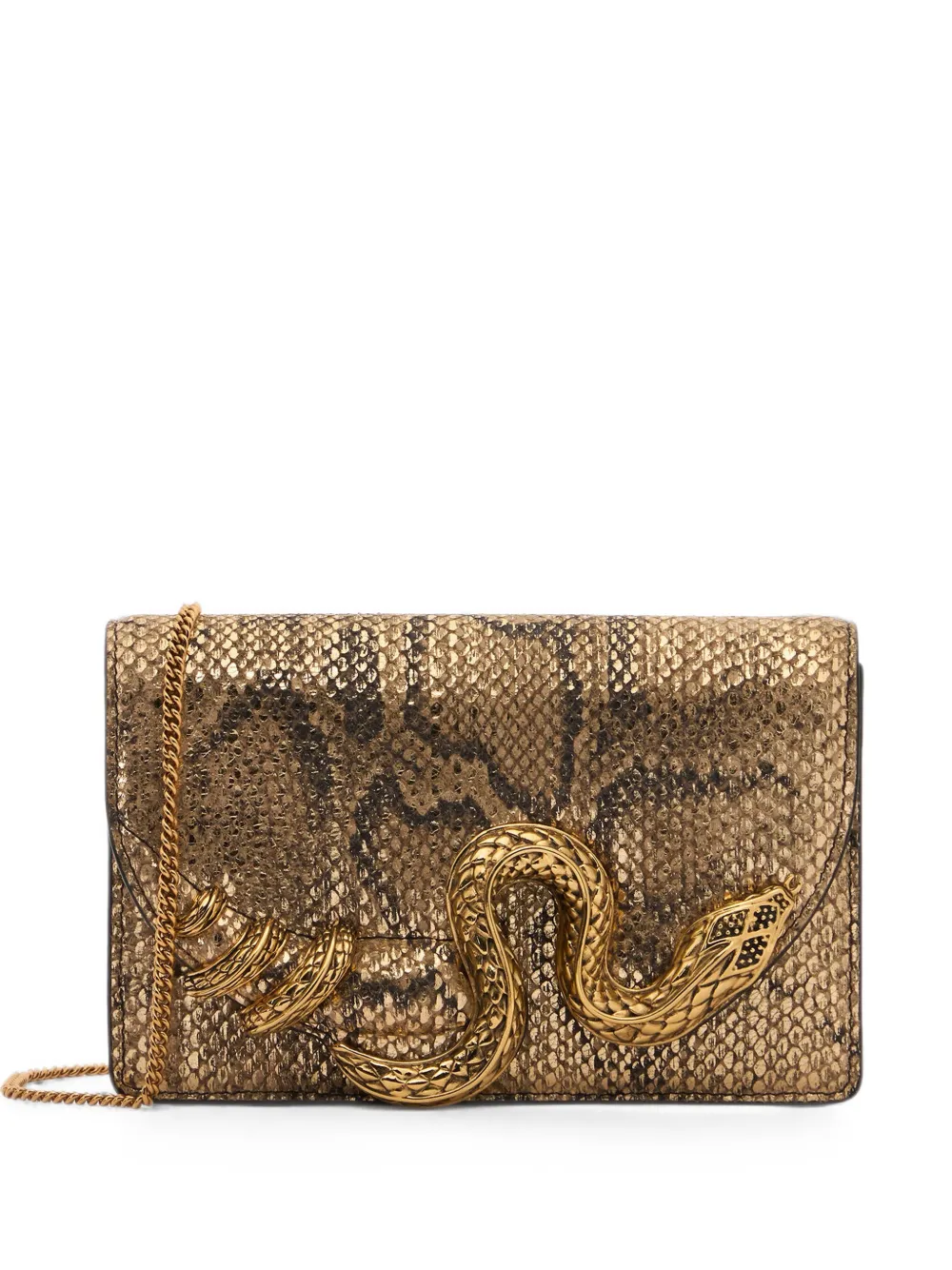 Roberto Cavalli snake-motif mini bag - Oro