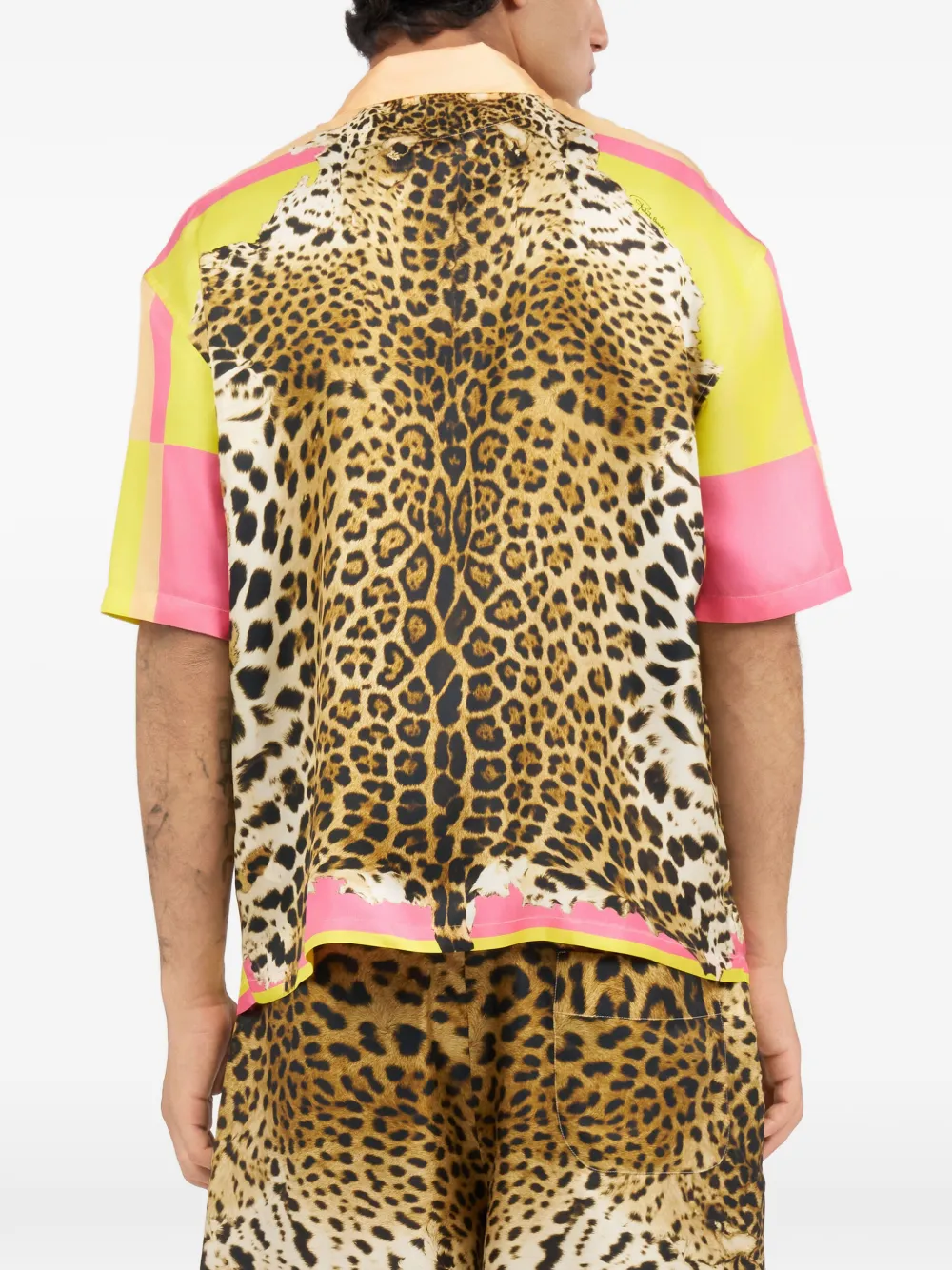 Roberto Cavalli Overhemd met luipaardprint Geel
