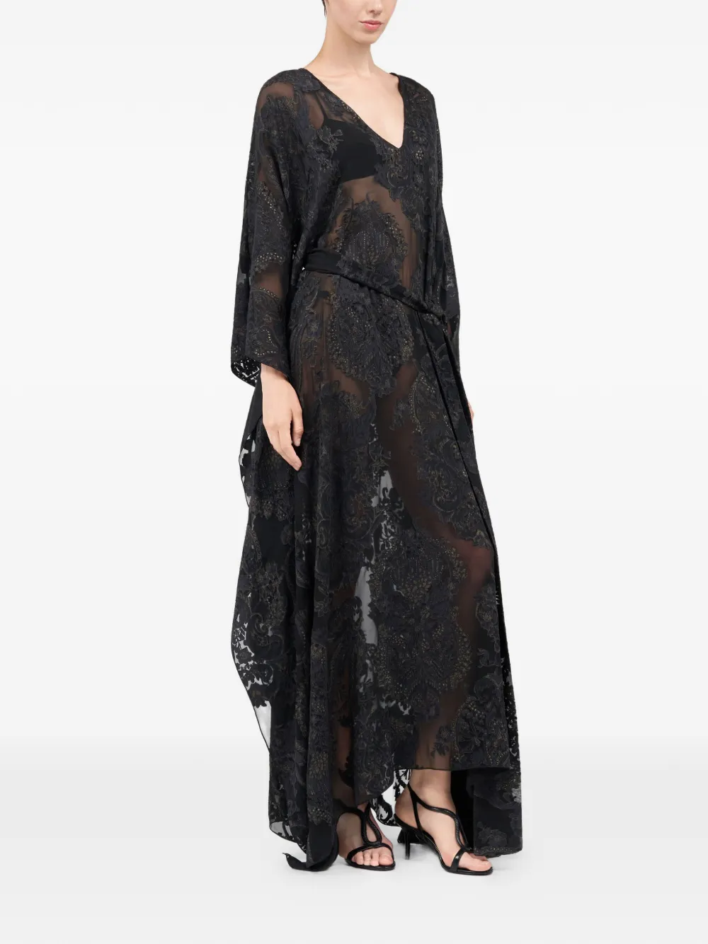 Roberto Cavalli Tuniek met V-hals en patroon Zwart
