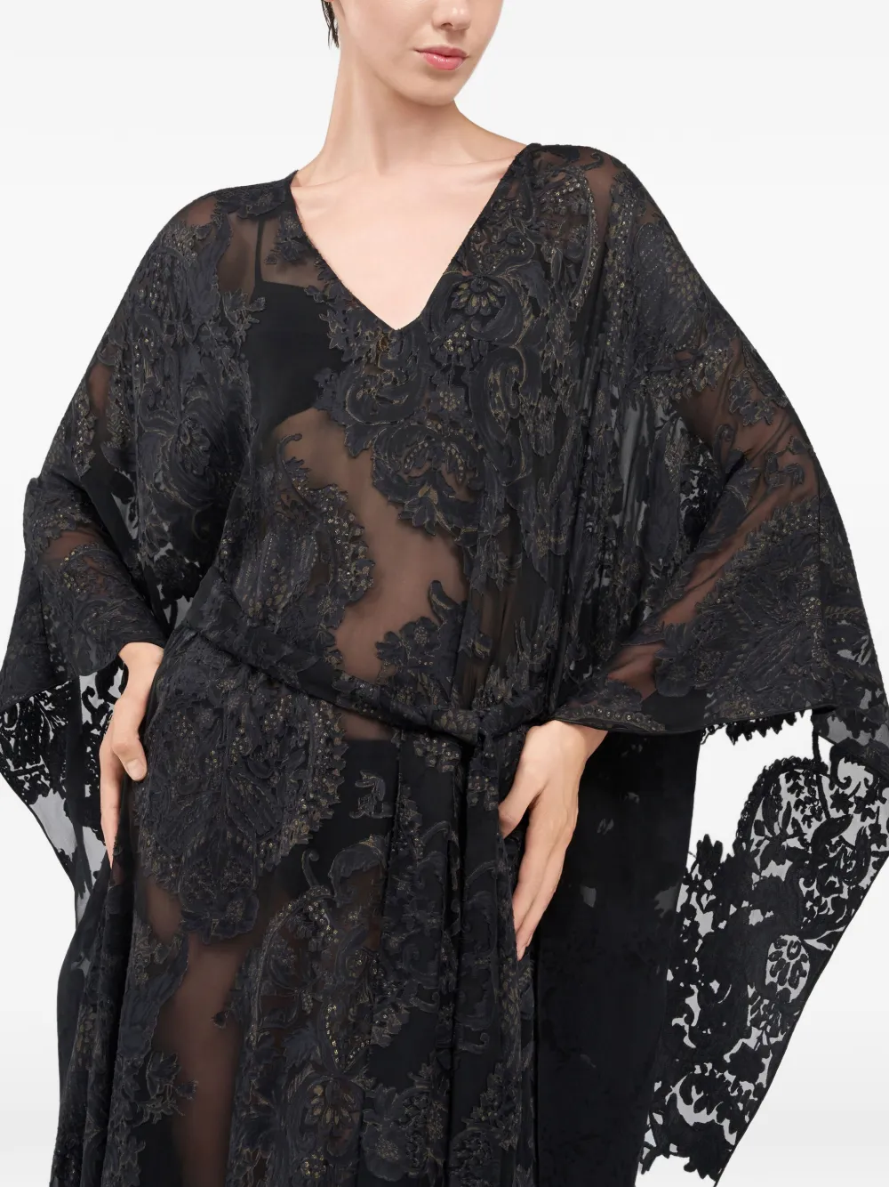 Roberto Cavalli Tuniek met V-hals en patroon Zwart
