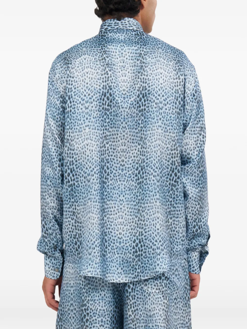 Roberto Cavalli Baby Jaguar zijden overhemd Blauw