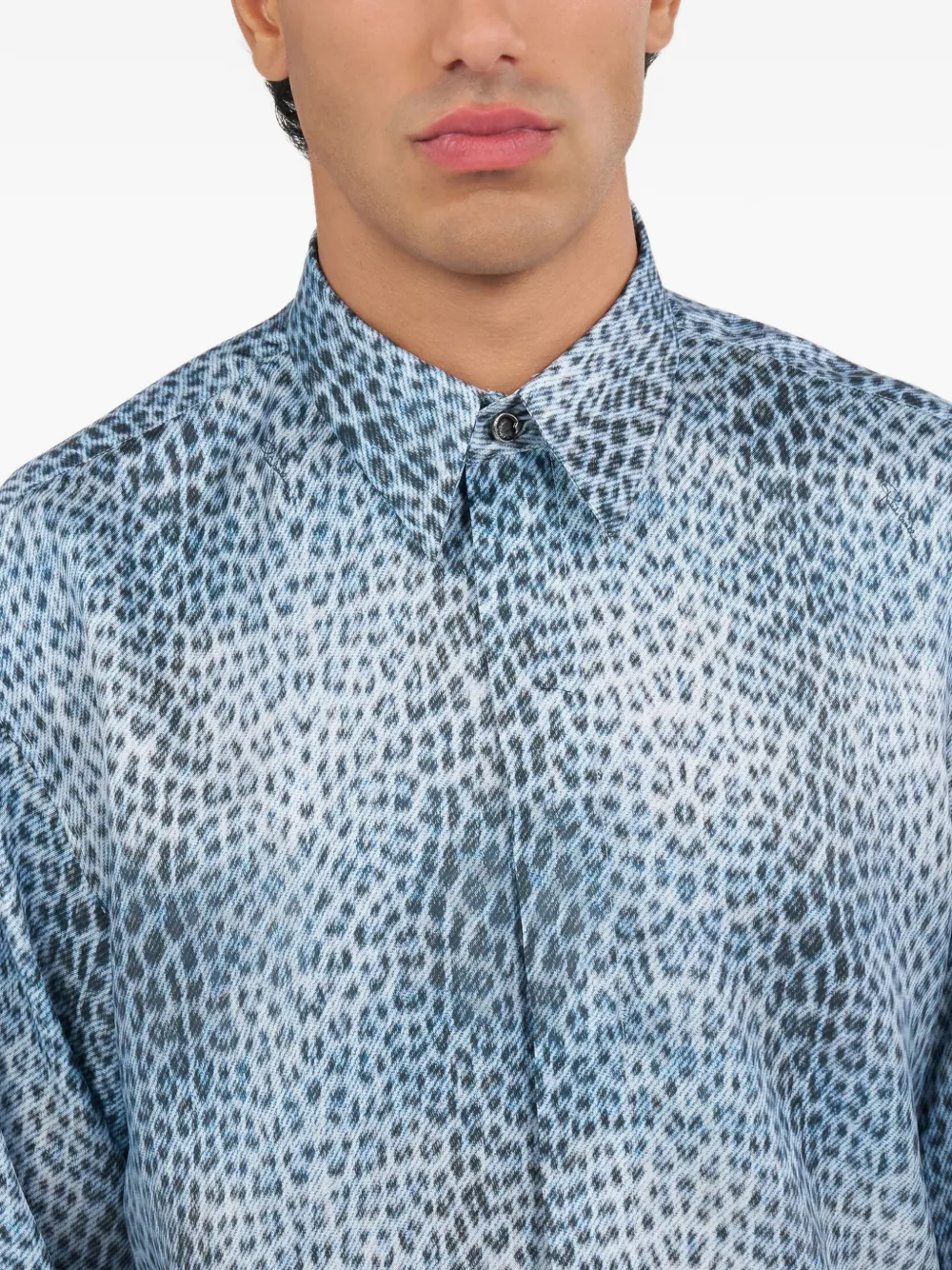 Roberto Cavalli Baby Jaguar zijden overhemd Blauw