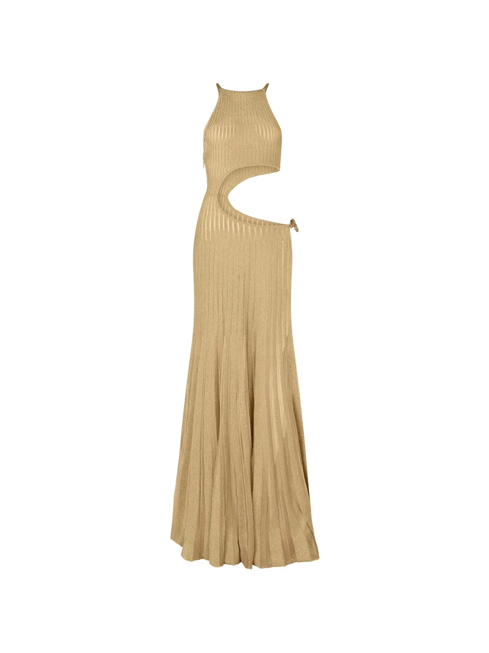 Roberto Cavalli cut-out snake-detail maxi dress - Oro