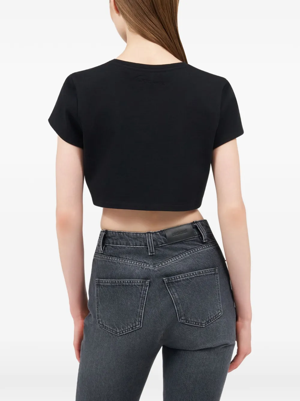 Roberto Cavalli Cropped T-shirt Zwart