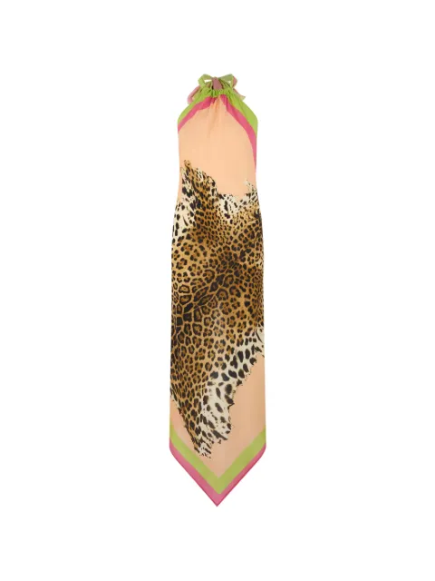 Roberto Cavalli halterneck animal-print dress