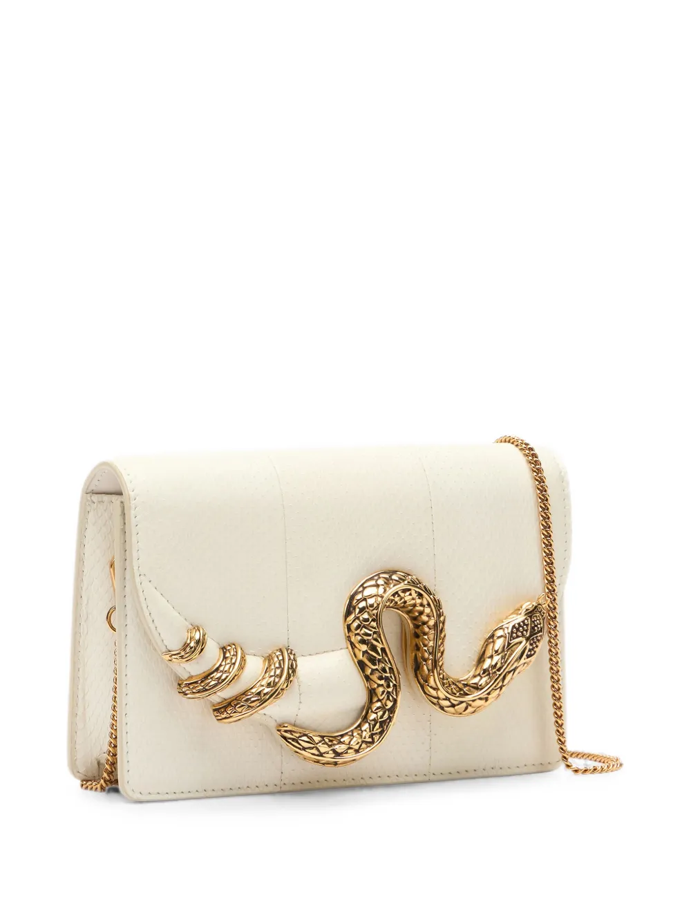 Roberto Cavalli Kleine tas met slangenpatroon Wit