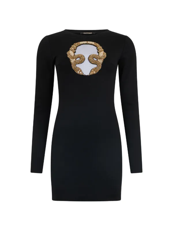 embellished long sleeve mini dress in black Veronica Beard Pascal Embellished Mini Dress | Black