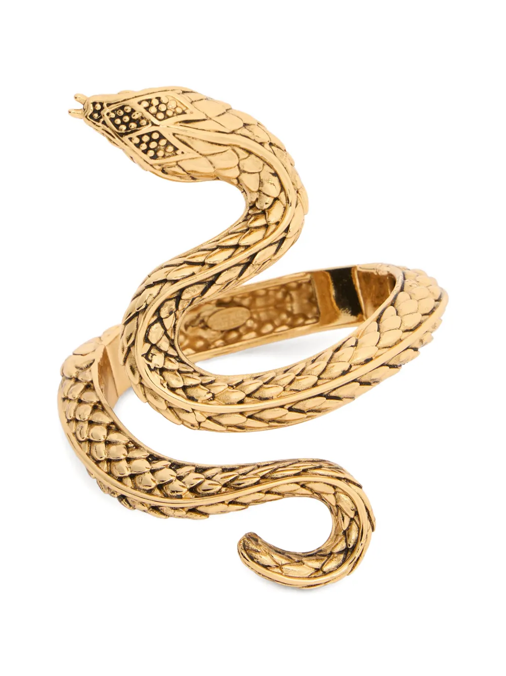 Roberto Cavalli antiqued snake-effect bangle - Gold