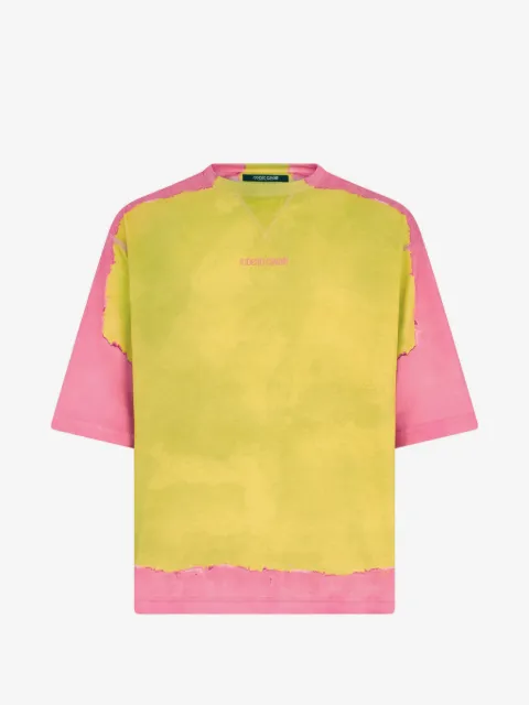 Roberto Cavalli logo-print dip-dye T-shirt